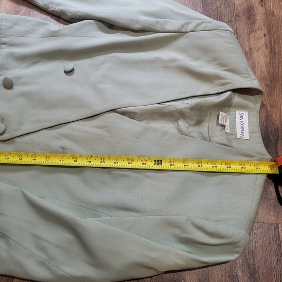 Vintage Sage Green 2-Piece Sarah Chapman Blazer & Maxi Skirt Set Size 8 - Picture 8 of 9